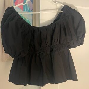 Express Black Puff Sleeve Blouse